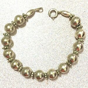 Elegant Silver Beaded Bracelet